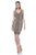 Terani Couture - Seductive Beaded V-Neck Polyester Tea Length Dress 1611C0043A Special Occasion Dress 00 / Taupe Nude