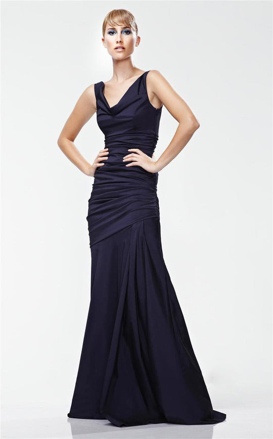 Theia - 881195 Asymmetric Cowl Neck Mermaid Taffeta Gown Special Occasion Dress