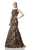 Theia 882562 Embellished Bateau Trumpet Gown CCSALE 14 / NAVY GOLD