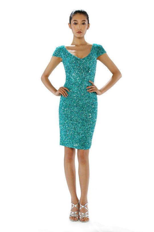 Theia - Scoop Neckline Sequin Cocktail Dress 882396 Special Occasion Dress