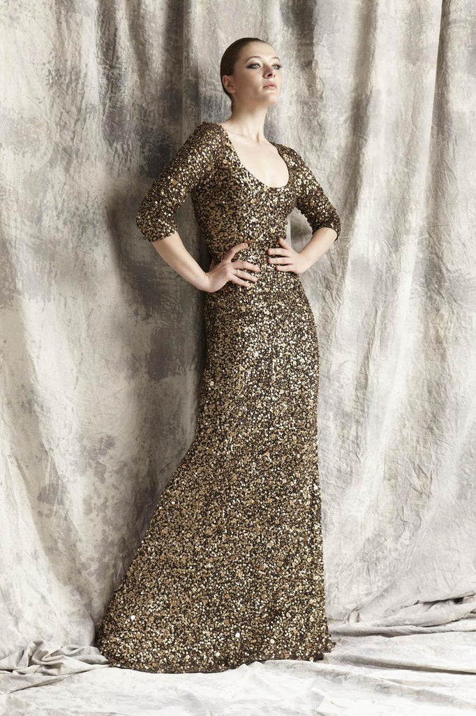 Theia Scoop Neckline Sequin Gown 881404 – Couture Candy