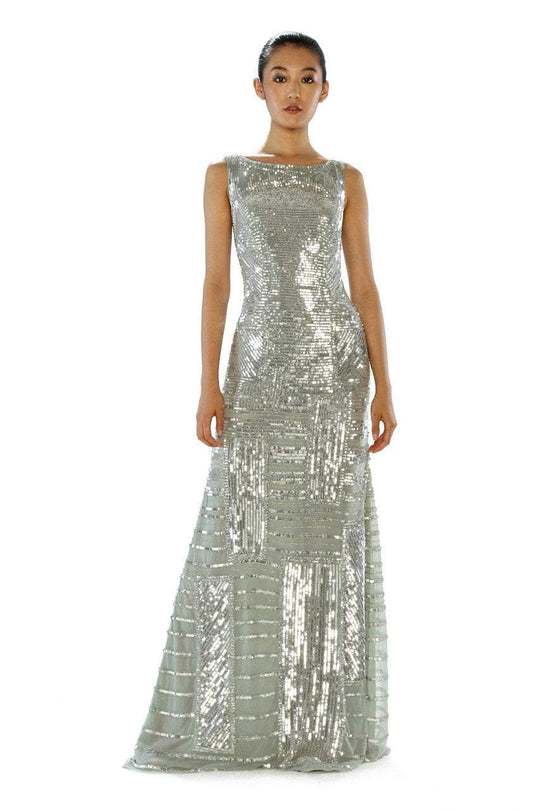 Theia - Sequined Bateau Neck Dress 882323