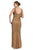 Theia Shining Gilded Mesh Long Dress 881772 - 1 Pc. Gold in size 8 Available CCSALE 8 / Gold