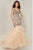Tiffany Designs - 16351 Beaded V-Neck Layered Mermaid Dress Special Occasion Dress 0 / Champagne/Gunmetal