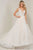 Tiffany Designs - 16360 Plunging Adorned Bodice A-Line Gown Special Occasion Dress 0 / Ivory/Nude