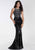 Tiffany Designs - Sequined Halter Sheath Evening Gown 16298 - 1 pc Rose Gold In Size 0 Available CCSALE 0 / Rose Gold