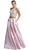 Two Piece Bejeweled Halter Prom Gown Prom Dresses XXS / Blush