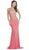 Two Piece Sheer Embellished Evening Dress Dress XXS / Coral