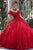 Vizcaya by Mori Lee - 34025 Beaded Lace Off-Shoulder Tulle Ballgown Ball Gowns 0 / Scarlet