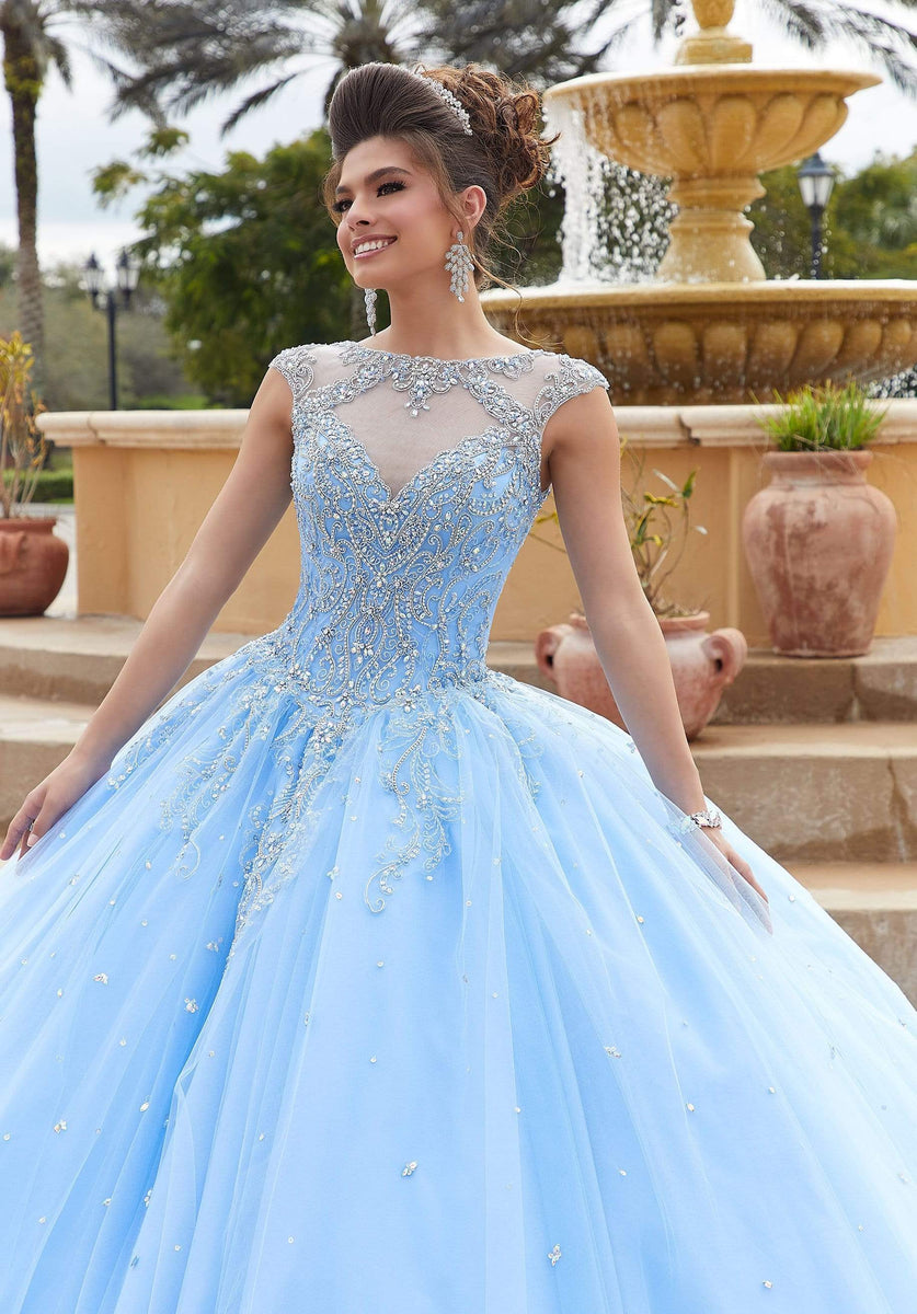 Vizcaya by Mori Lee - 60094 Bejeweled Illusion Bodice Tulle Ballgown ...