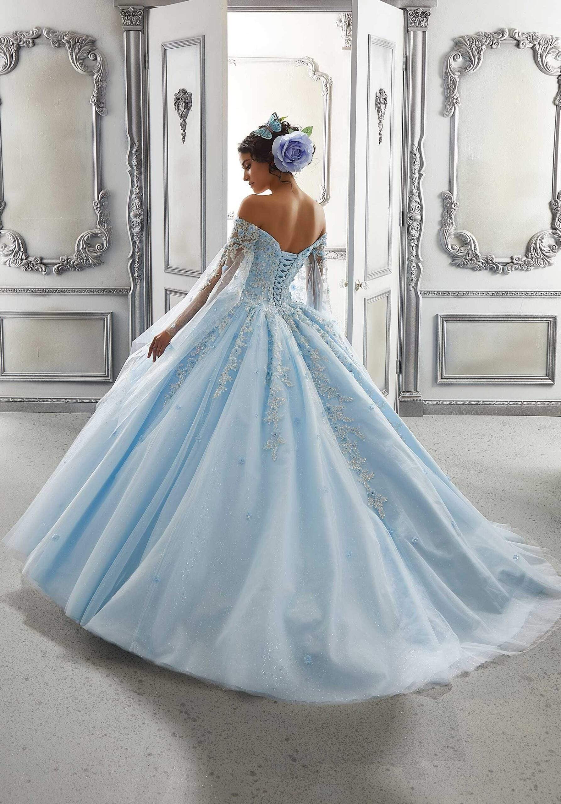 Sky Blue Princess Quinceanera Dresses 2024 Ribbons Lace Appliques Crystal Ball  Gown Sweet 16 Dresses Vestidos De 15 Años Custom - AliExpress