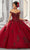 Vizcaya by Mori Lee - 60146 Appliqued Off Shoulder Ball Gown Quinceanera Dresses 00 / Wine