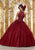 Vizcaya by Mori Lee - 89227 Crystal Beaded Halter Neck Tulle Ballgown Quinceanera Dresses 0 / Sangria