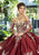 Vizcaya by Mori Lee - 89248 Dimensional Metallic Embroidered Ballgown Quinceanera Dresses 0 / Sangria/Gold