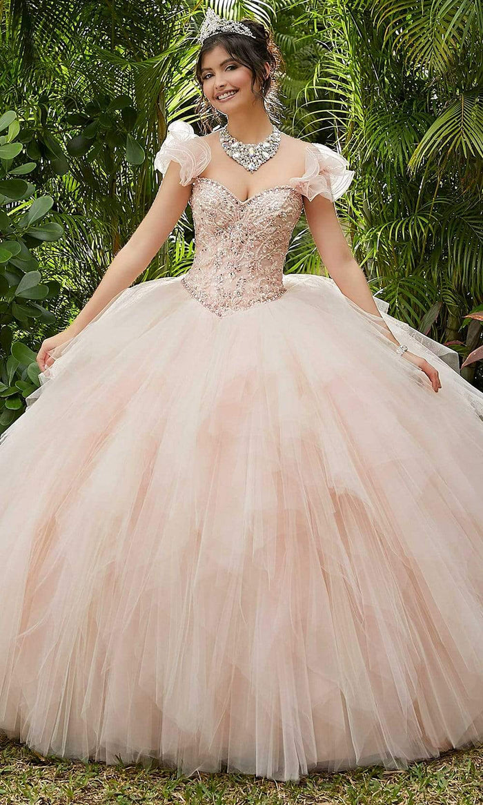 Vizcaya by Mori Lee - 89283 Embroidered Sweetheart Sparkle Tulle Ballgown Quinceanera Dresses 0 / Champagne/Blush