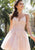 Vizcaya by Mori Lee - V-Neck Appliqued Cocktail Dress 9515SC - 1 pc Champagne In Size 4 Available CCSALE 4 / Champagne